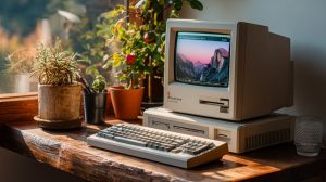 A clean, productive workspace featuring an enhanced performance computer setup.