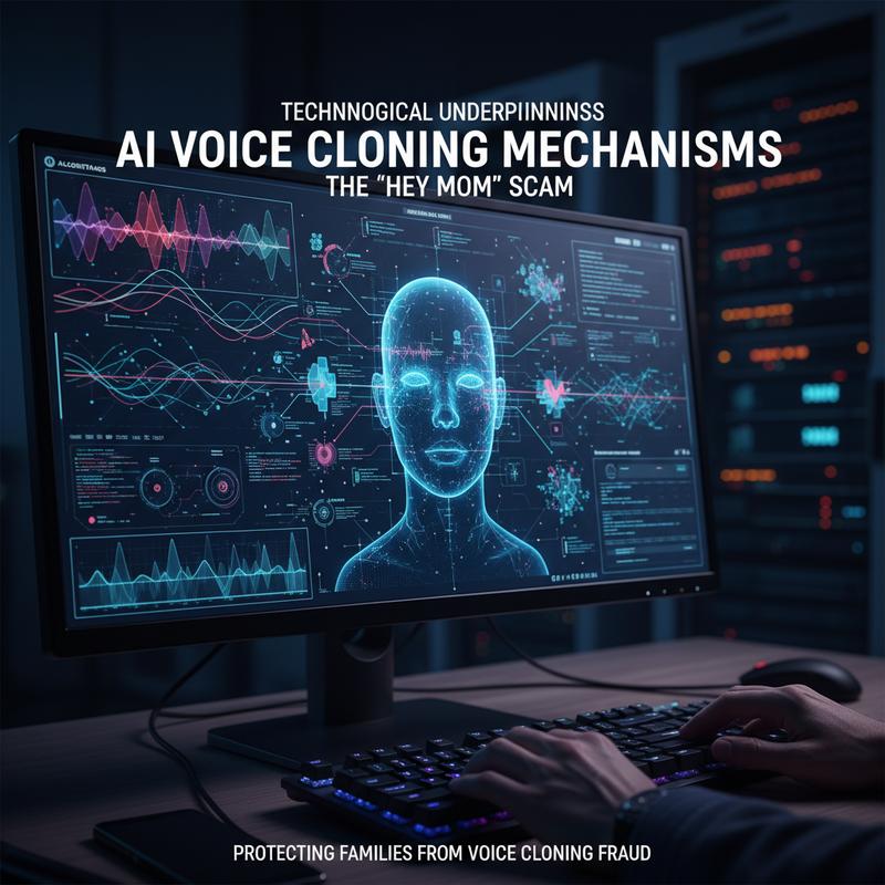 A mother reacting to a scam call mimicking her child’s voice, showcasing emotional manipulation.