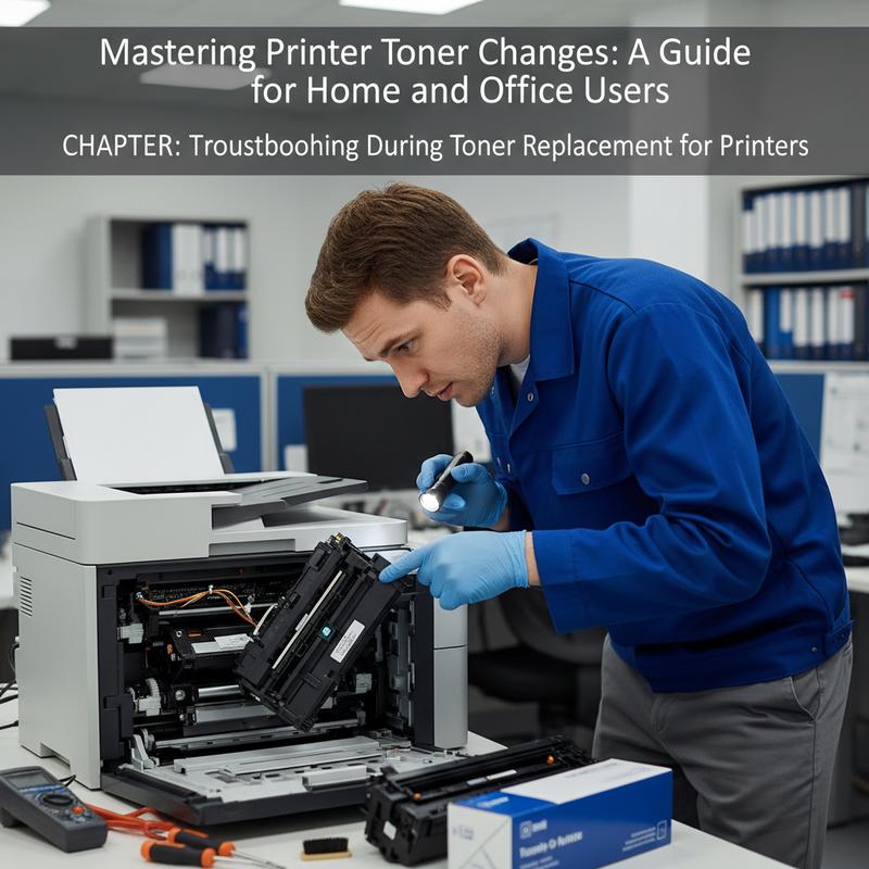 An optimal workspace prepared for changing toner in a printer.