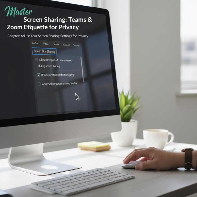 Adjusting screen sharing settings for maintaining privacy.