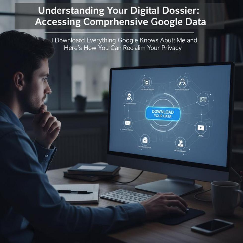 Open laptop with holographic digital data icons symbolizing control over personal data.