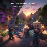 A scenic view of Minecraft's digital landscape with players building and exploring new features.