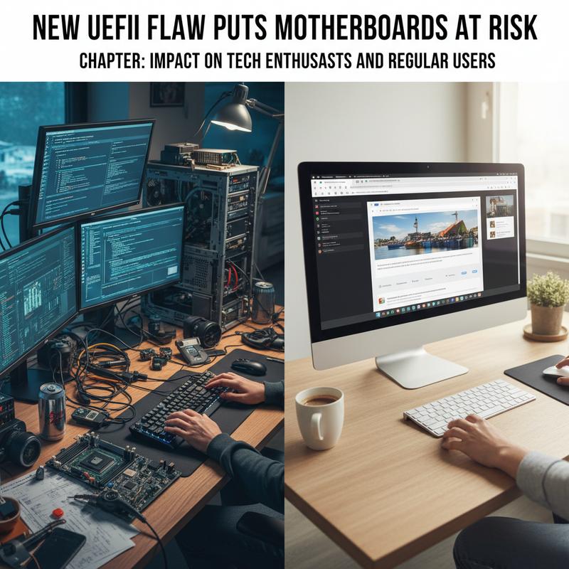 Diagram illustrating vulnerable sections of UEFI architecture on affected motherboards.