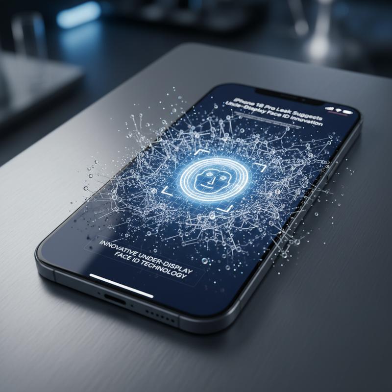Visual representation of iPhone’s under-display Face ID technology.