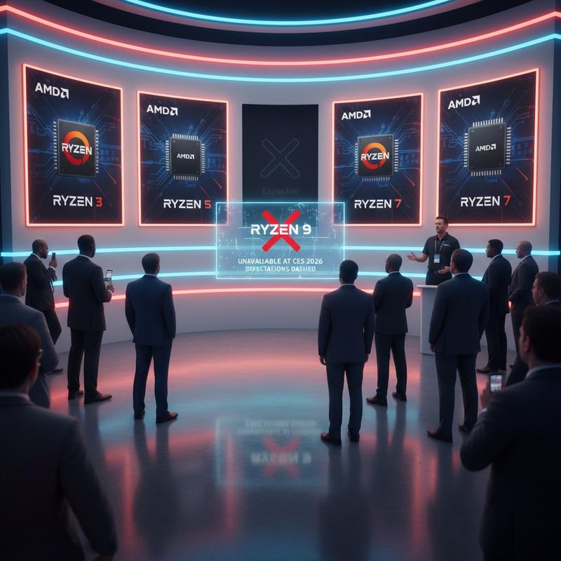 An empty NVIDIA booth at CES 2026 where the GeForce RTX 50-Series was expected to be unveiled.