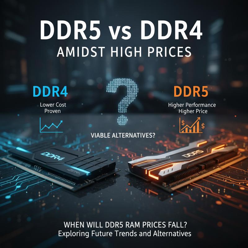 A graphical representation of the anticipated DDR5 price trends and the forecasted plateau through 2026.