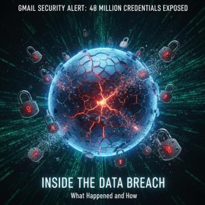 Image of a digital padlock with binary code background, symbolizing online security threats.