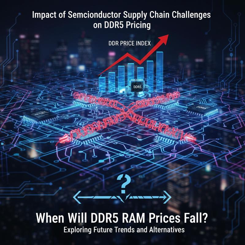 A graphical representation of the anticipated DDR5 price trends and the forecasted plateau through 2026.