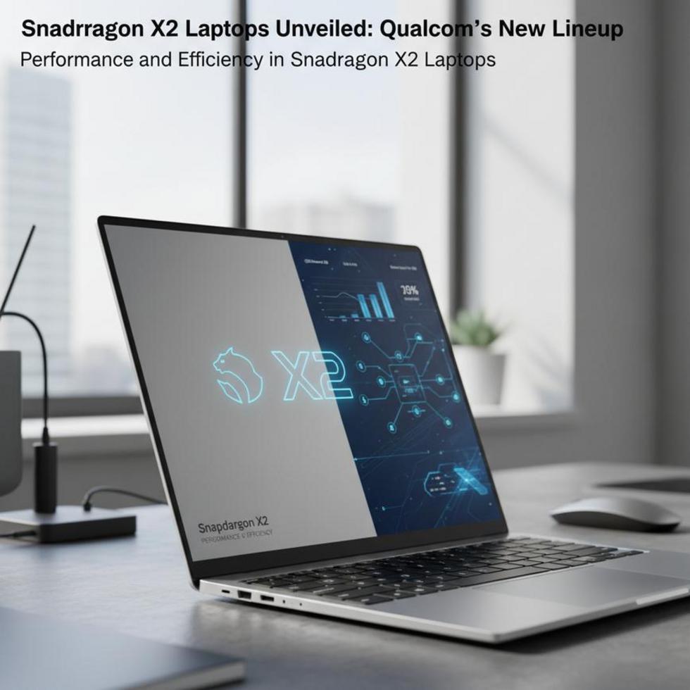 Visitors at CES 2026 exploring Qualcomm's booth showcasing Snapdragon X2 laptops.