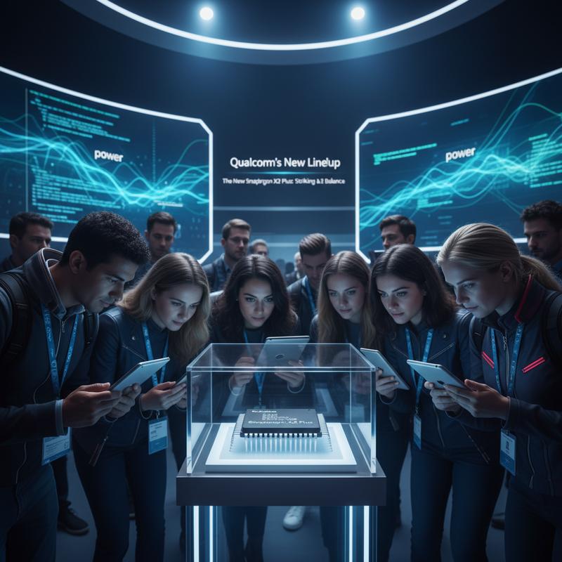 The sleek design of a Qualcomm Snapdragon X2 laptop, representing cutting-edge performance.