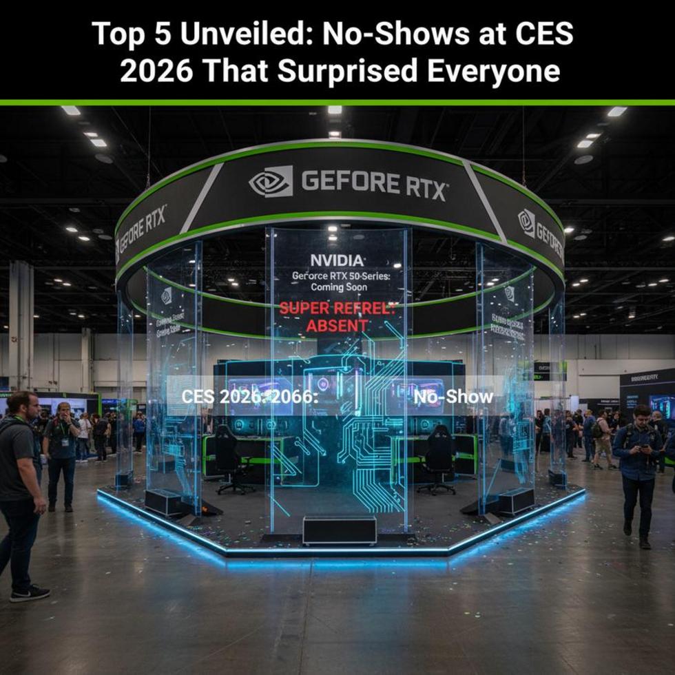 CES 2026 hall with empty spaces for expected tech showcases from NVIDIA and Intel.
