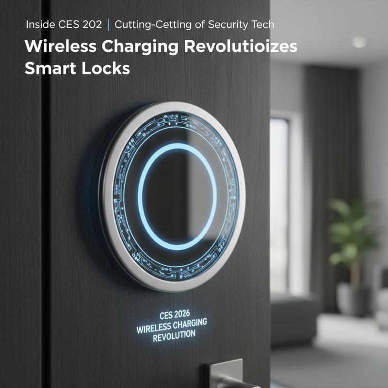 A futuristic smart lock using wireless charging technology.
