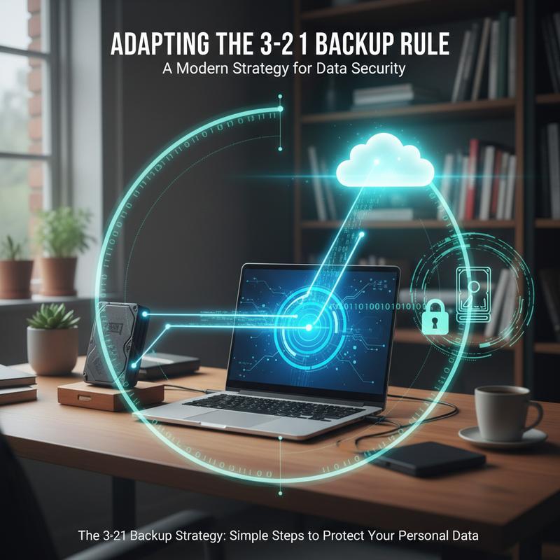 Using cloud storage and an external drive to follow the 3-2-1 backup rule at home.