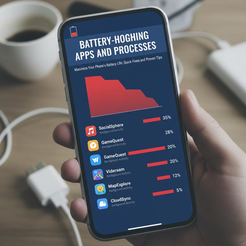 Apps running in the background that can drain your phone battery.