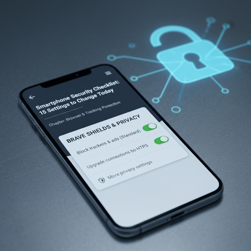 Mobile browser privacy settings for tracker blocking and cookie controls.
