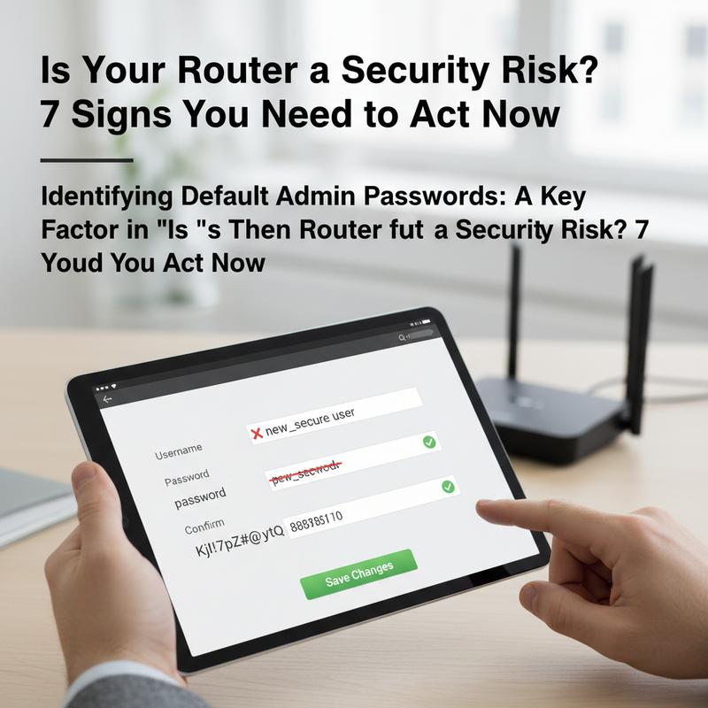 Router admin login screen showing a password being changed