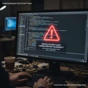 Digital networks with highlighted vulnerabilities illustrating the zero-day threat impact.