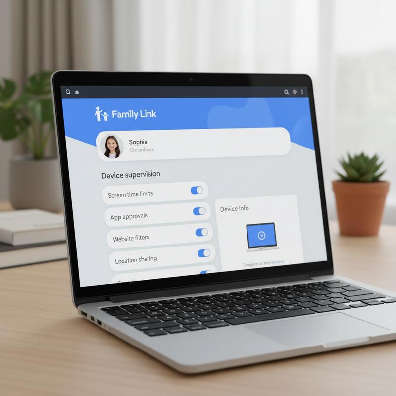 Chromebook parental controls linked to Google Family Link.