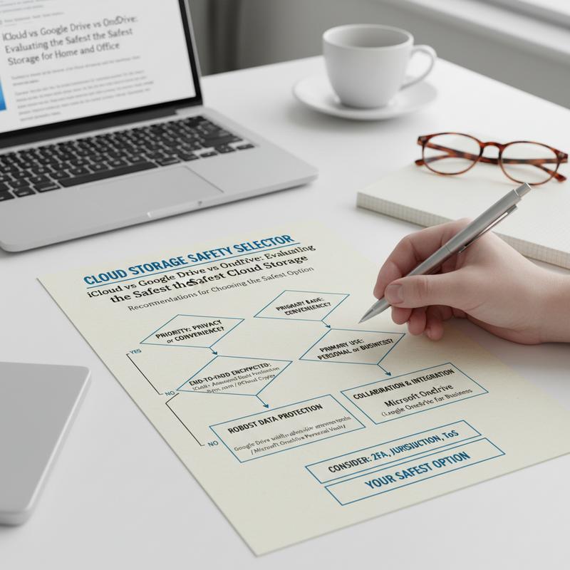 Recommended cloud storage choices based on privacy and security needs.