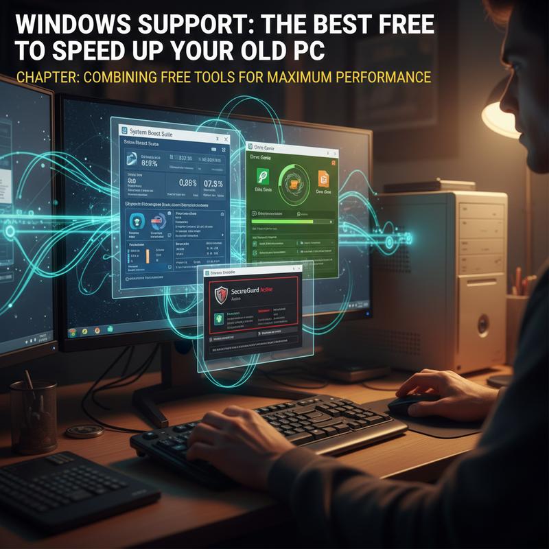 Stacking free cleanup, debloat, and tuning tools to improve performance on an older PC.