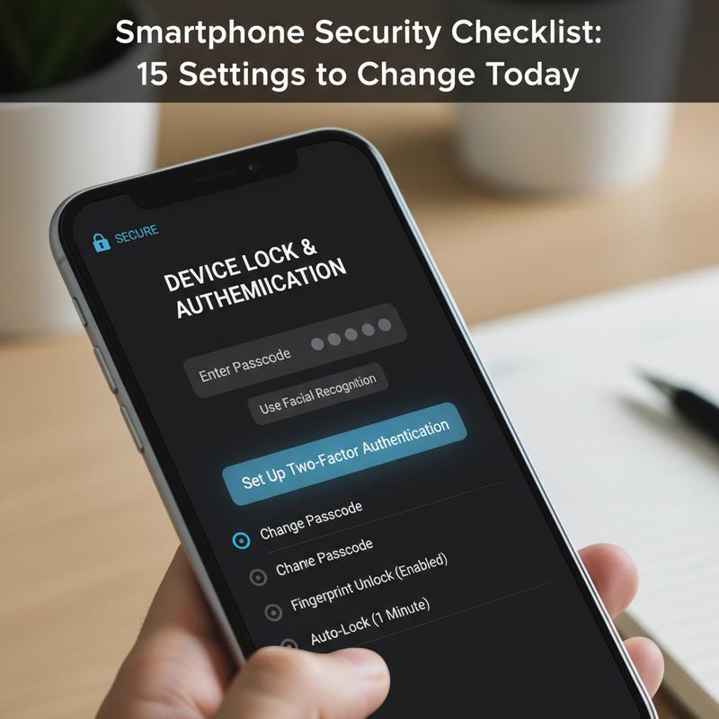 Phone lock screen settings showing PIN, password, and biometrics options.