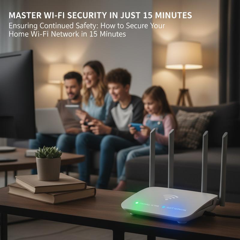 Home network checklist view showing firmware updates and device monitoring for Wi-Fi safety.