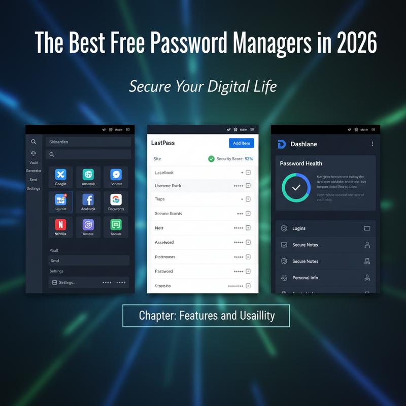 People trying password manager features like autofill and vault search on different devices.