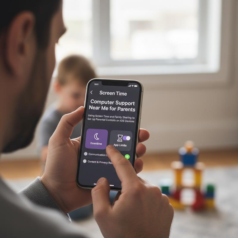 Screen Time settings on an iPhone for a child account.