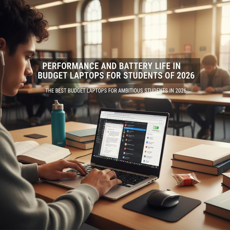 Budget laptops in 2026 compared by performance and battery life for student use.