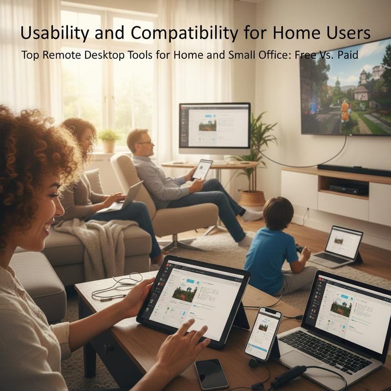 Remote desktop compatibility across Windows, macOS, mobile devices, and browsers.