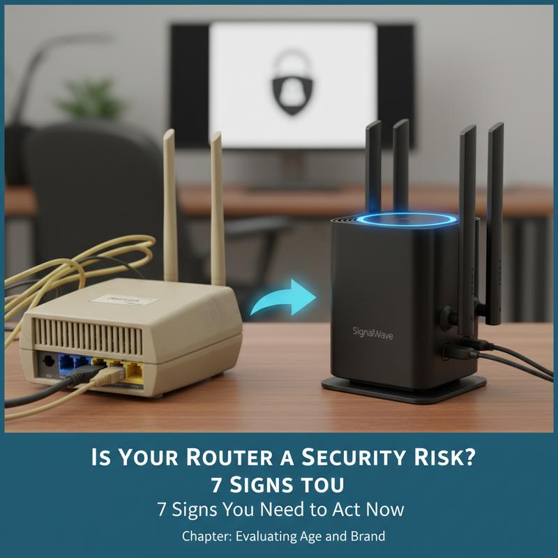 Old router next to a newer model to compare age and features