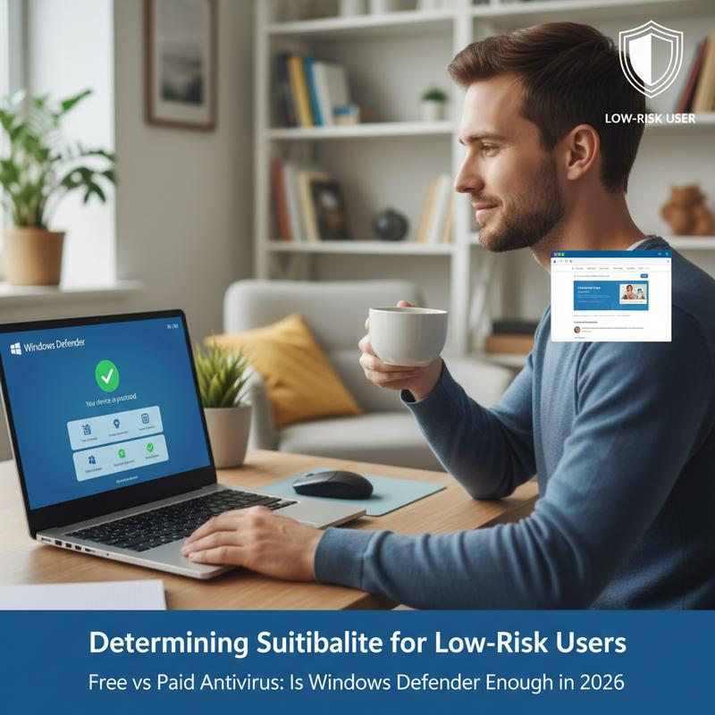 Low-risk user checklist for deciding if Microsoft Defender is enough.