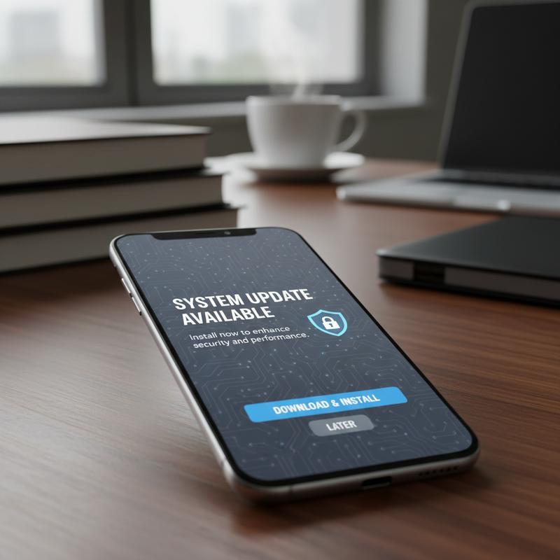 Phone software update screen showing security patch and auto-update options.