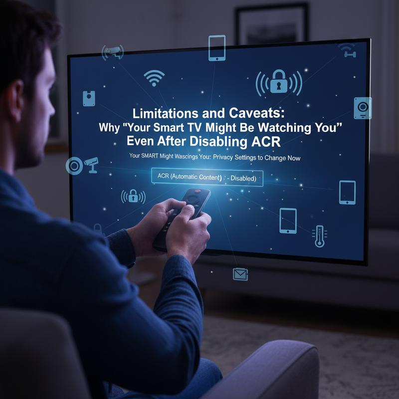 Smart TV connected to apps, voice assistants, and ad services showing tracking beyond ACR.