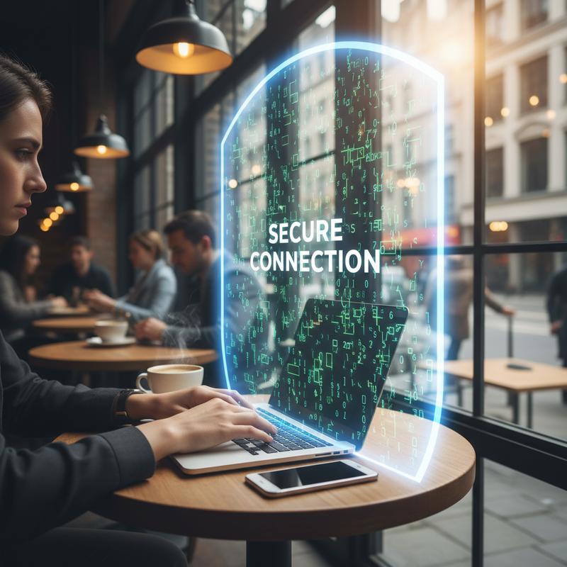 Graphic showing VPN benefits like privacy, security, and access to content.