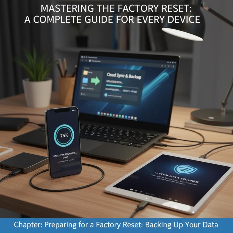 Backup checklist on phones and laptops before a factory reset.