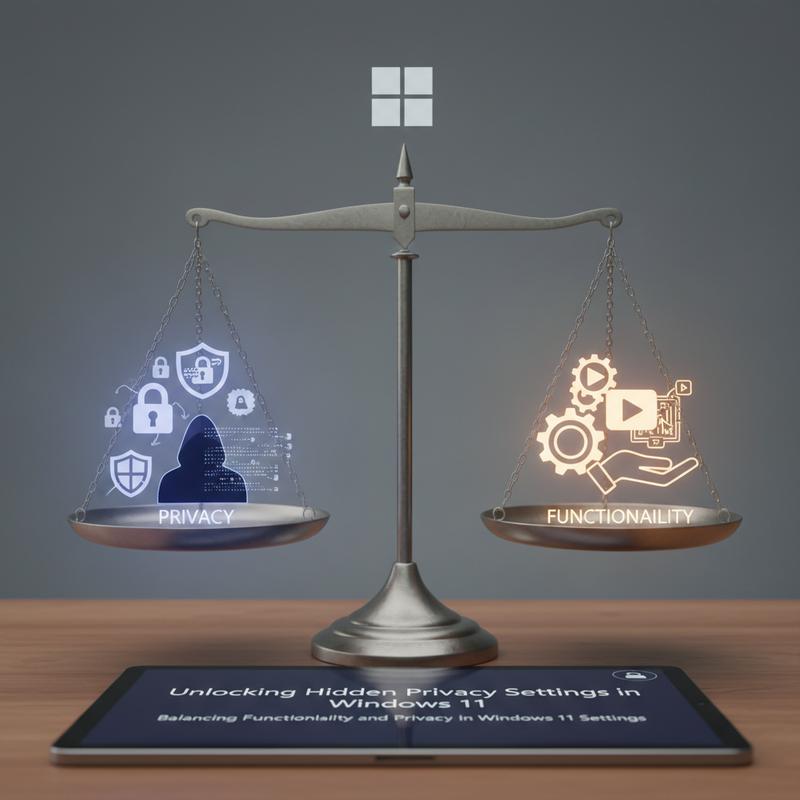 Windows 11 privacy vs functionality settings overview screen.
