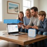 An image of a modern home with multiple devices connected to a robust Wi-Fi network.