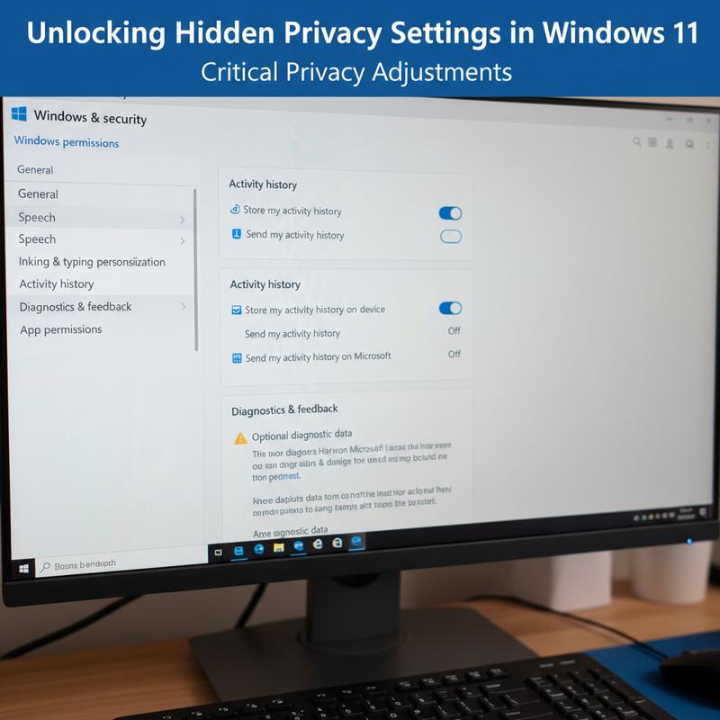 Windows 11 Diagnostics & feedback privacy options screen.