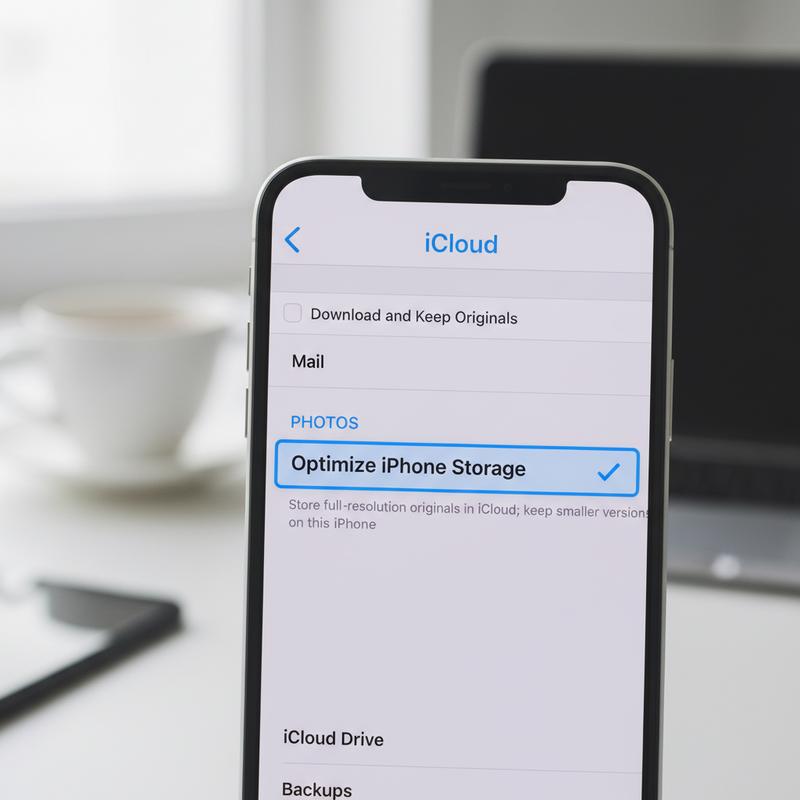 iPhone iCloud storage screen with \