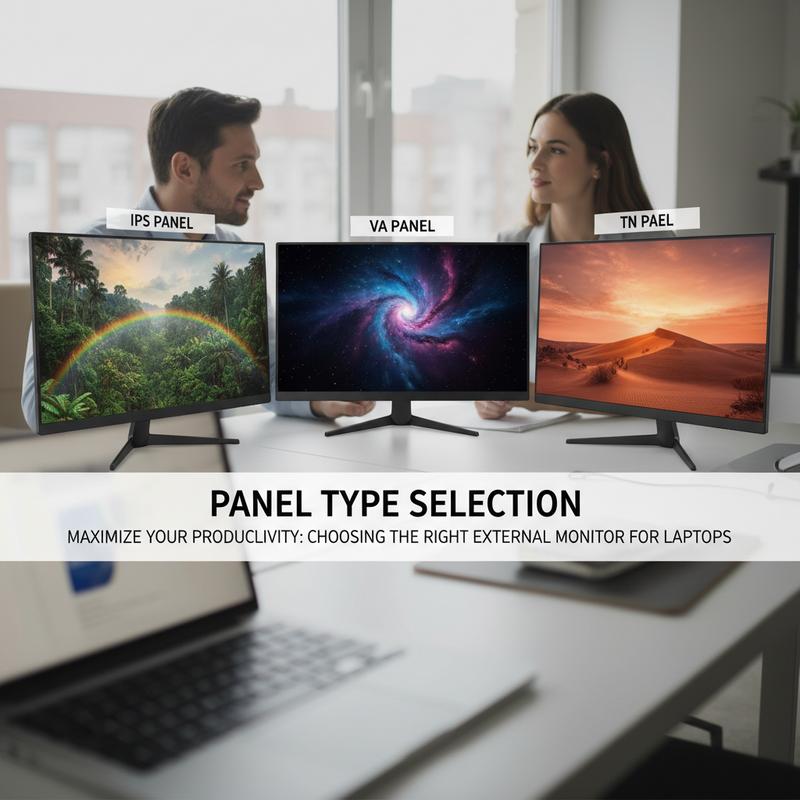 IPS, OLED, VA, and TN monitor panels compared for color, contrast, and speed.