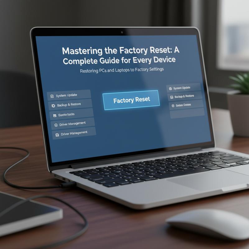 Laptop and desktop with reset and recovery options.