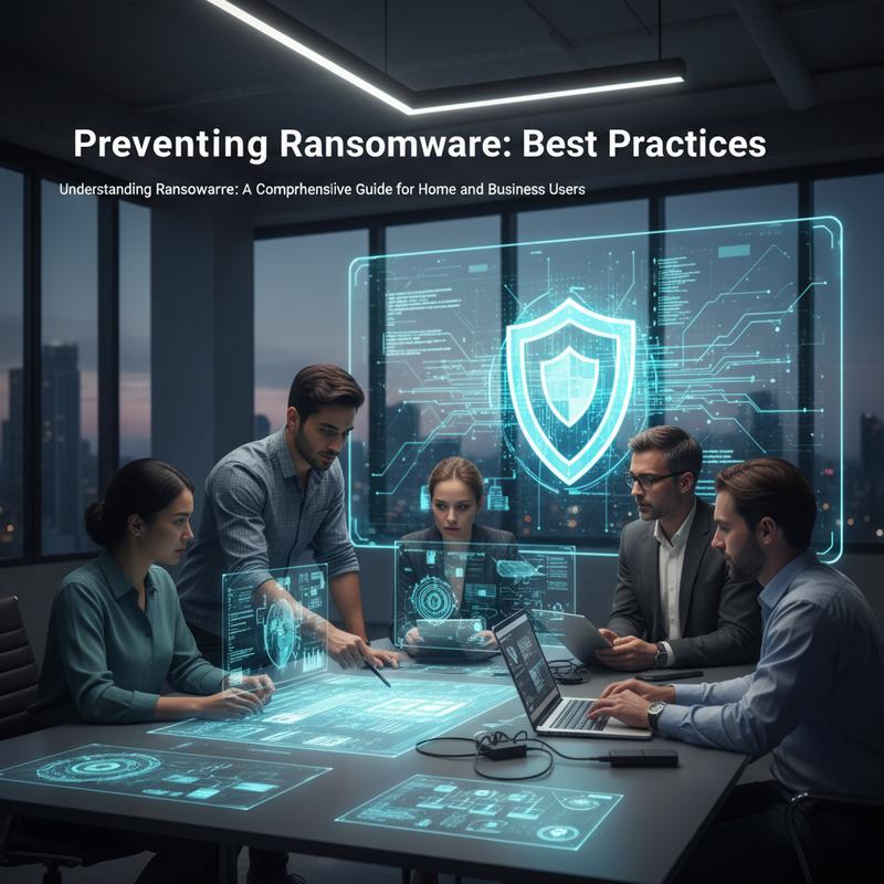 Checklist-style image of ransomware prevention steps like backups, patching, and MFA.