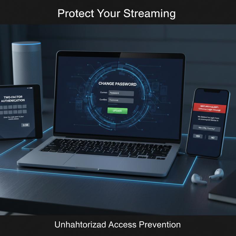 Steps to secure a streaming account with password and 2FA