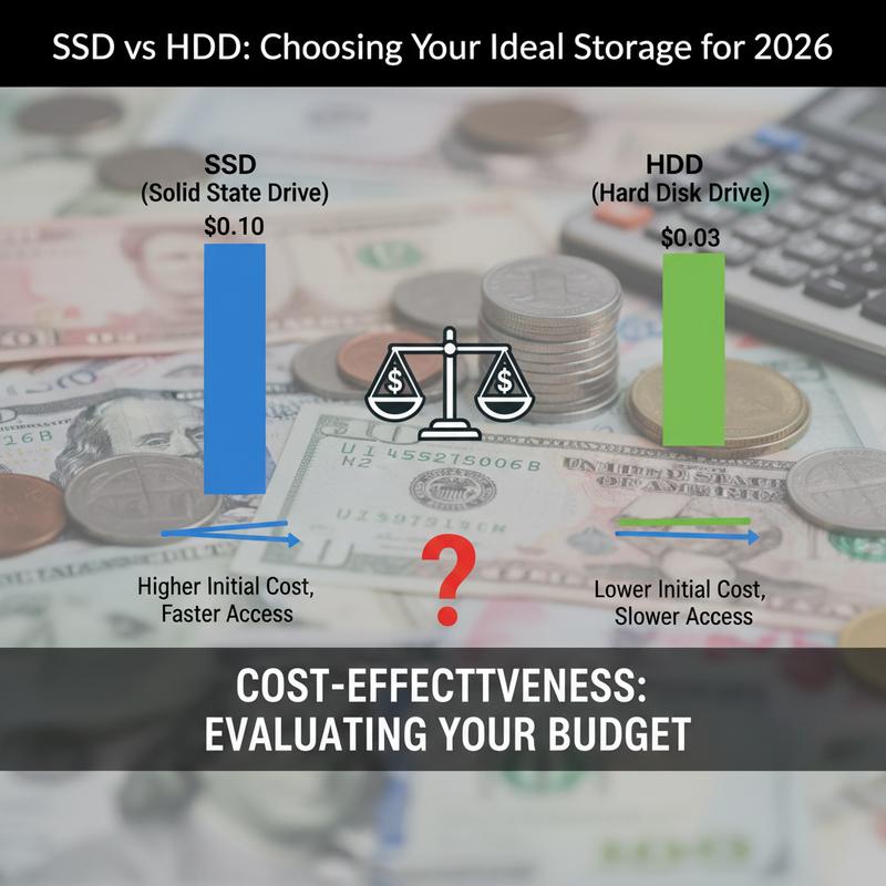 SSD and HDD side by side to compare storage price per gigabyte in 2026.