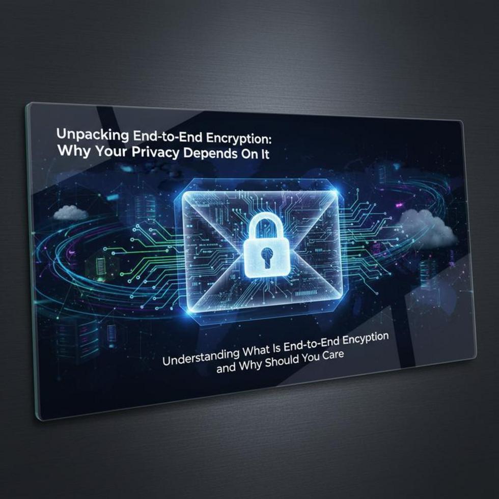 Person holding a digital key amidst encryption symbols, depicting data security through E2EE.