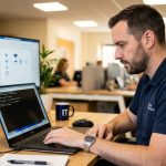 IT technician running sfc scannow command in Windows 11 Command Prompt
