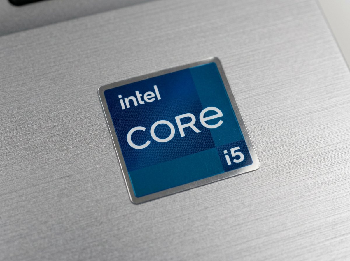 Intel Core i5 processor badge sticker on laptop — best value for most laptop buyers