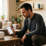 Person setting up a home router to segment smart home, work, and gaming devices on separate networks